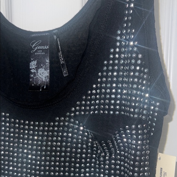 Guess Black and White Studded Tank Top - Picture 3 of 6